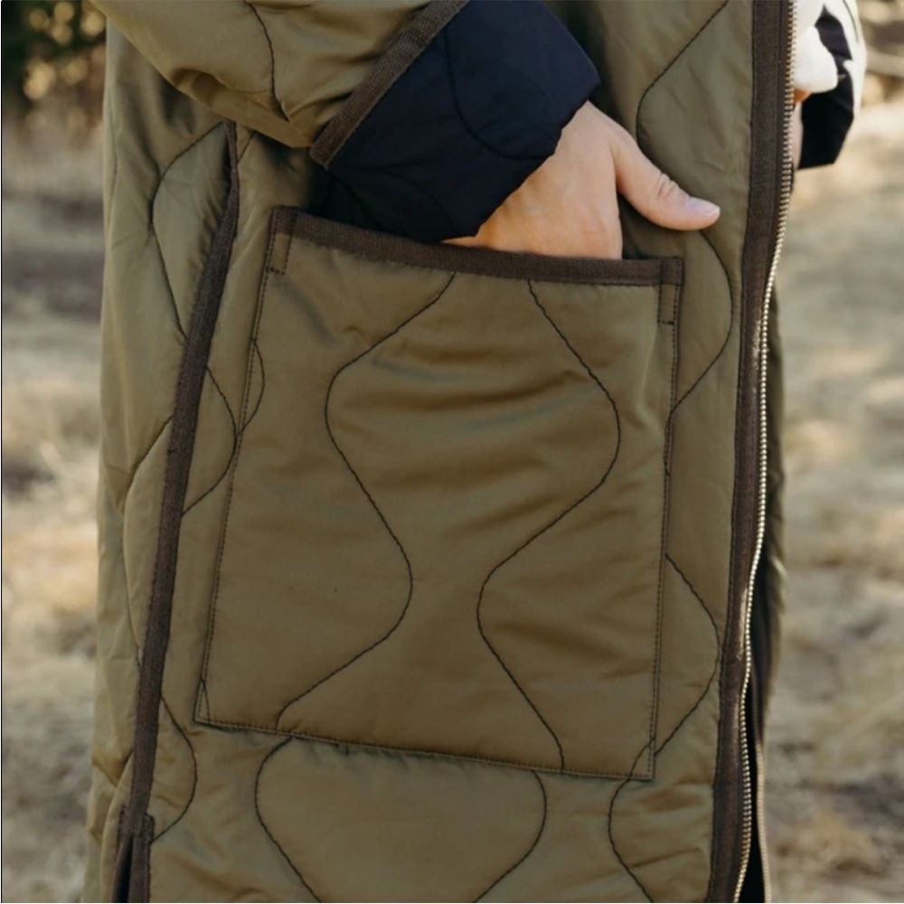 Reversible Olive Green Quilted Coat - Picture 8 of 11